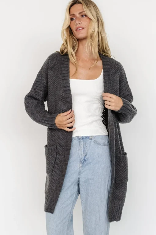 Theodora Knit Cardigan | Charcoal