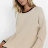 Tiffany Knit Sweater | Cream + Black