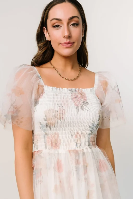 Tivoli Tulle Short Dress | White Multi