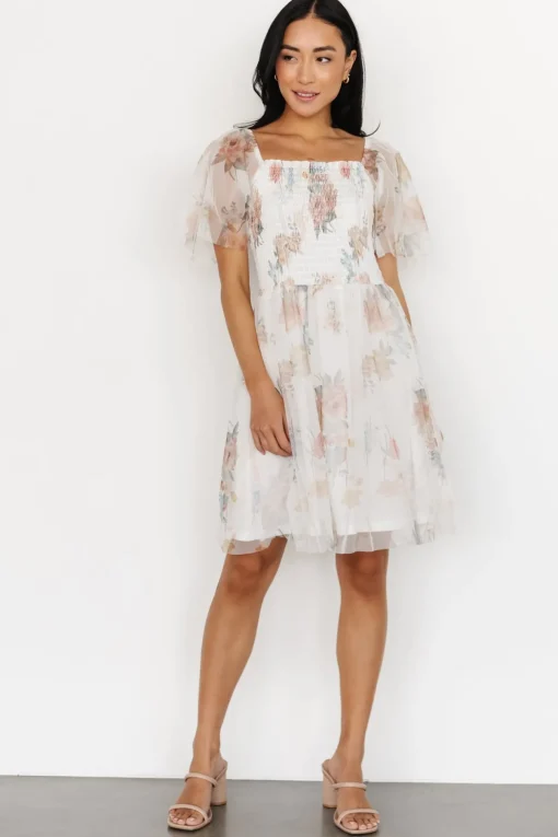 Tivoli Tulle Short Dress | White Multi