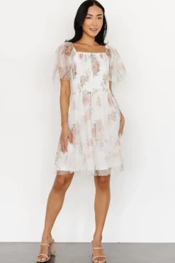 Tivoli Tulle Short Dress | White Multi