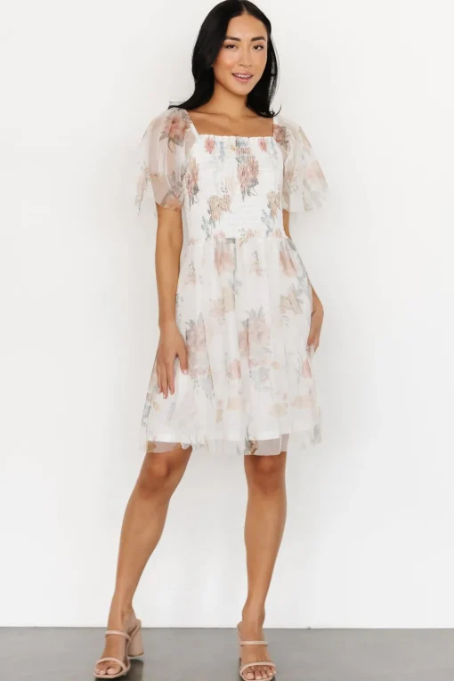 Tivoli Tulle Short Dress | White Multi