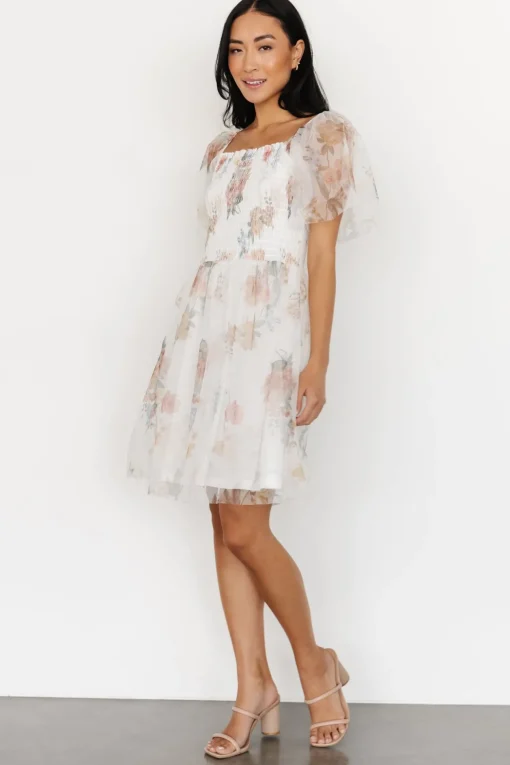 Tivoli Tulle Short Dress | White Multi