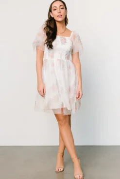 Tivoli Tulle Short Dress | White Multi