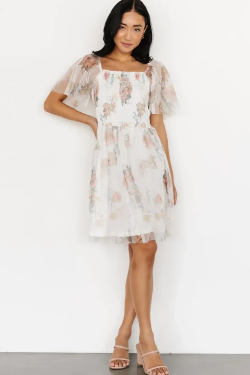 Tivoli Tulle Short Dress | White Multi