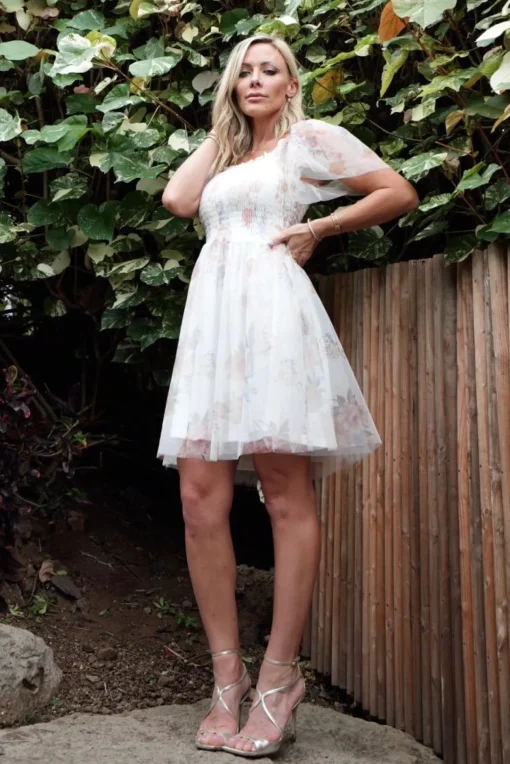 Tivoli Tulle Short Dress | White Multi