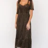 Tosha Shimmer Tank Dress | Black + Gold