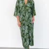Tula Kimono Dress | Green + Blue Print