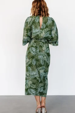 Tula Kimono Dress | Green + Blue Print