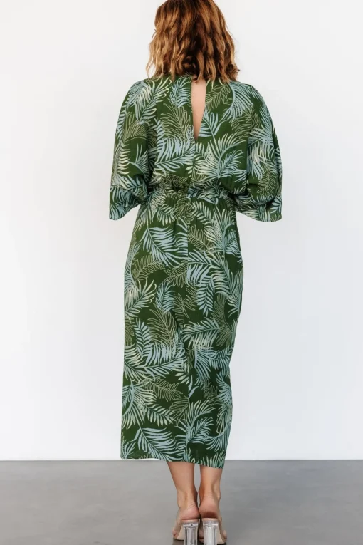 Tula Kimono Dress | Green + Blue Print