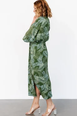 Tula Kimono Dress | Green + Blue Print