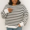 Valeria Knit Sweater | Black + Ivory