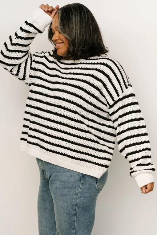 Valeria Knit Sweater | Black + Ivory