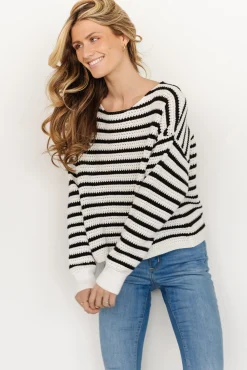 Valeria Knit Sweater | Black + Ivory