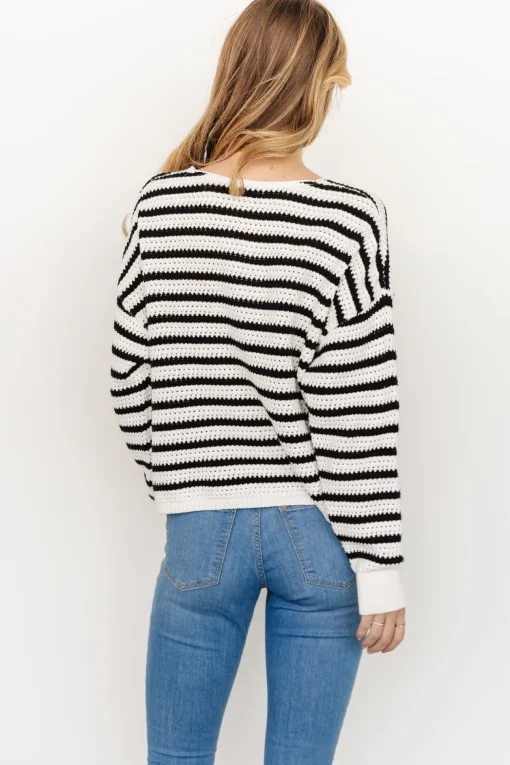 Valeria Knit Sweater | Black + Ivory