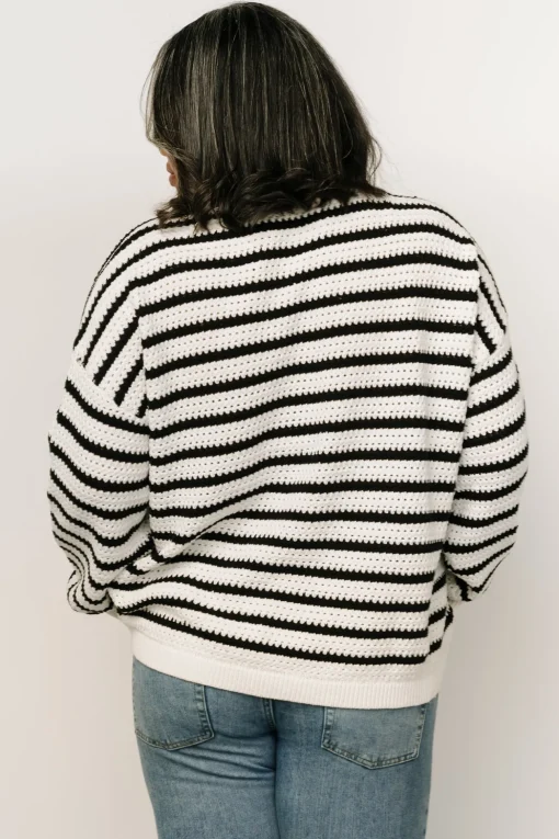 Valeria Knit Sweater | Black + Ivory