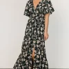 Verona Smocked Maxi Dress | Black Floral
