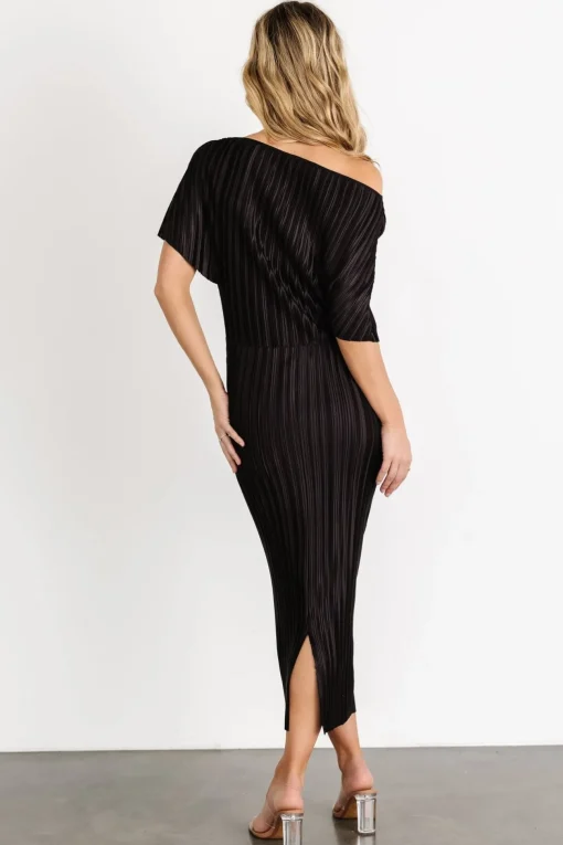 Winslow Pleated Midi Dress | Black