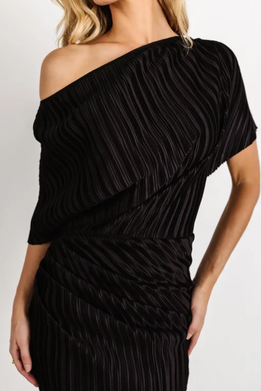 Winslow Pleated Midi Dress | Black