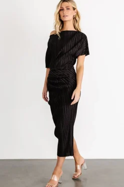 Winslow Pleated Midi Dress | Black